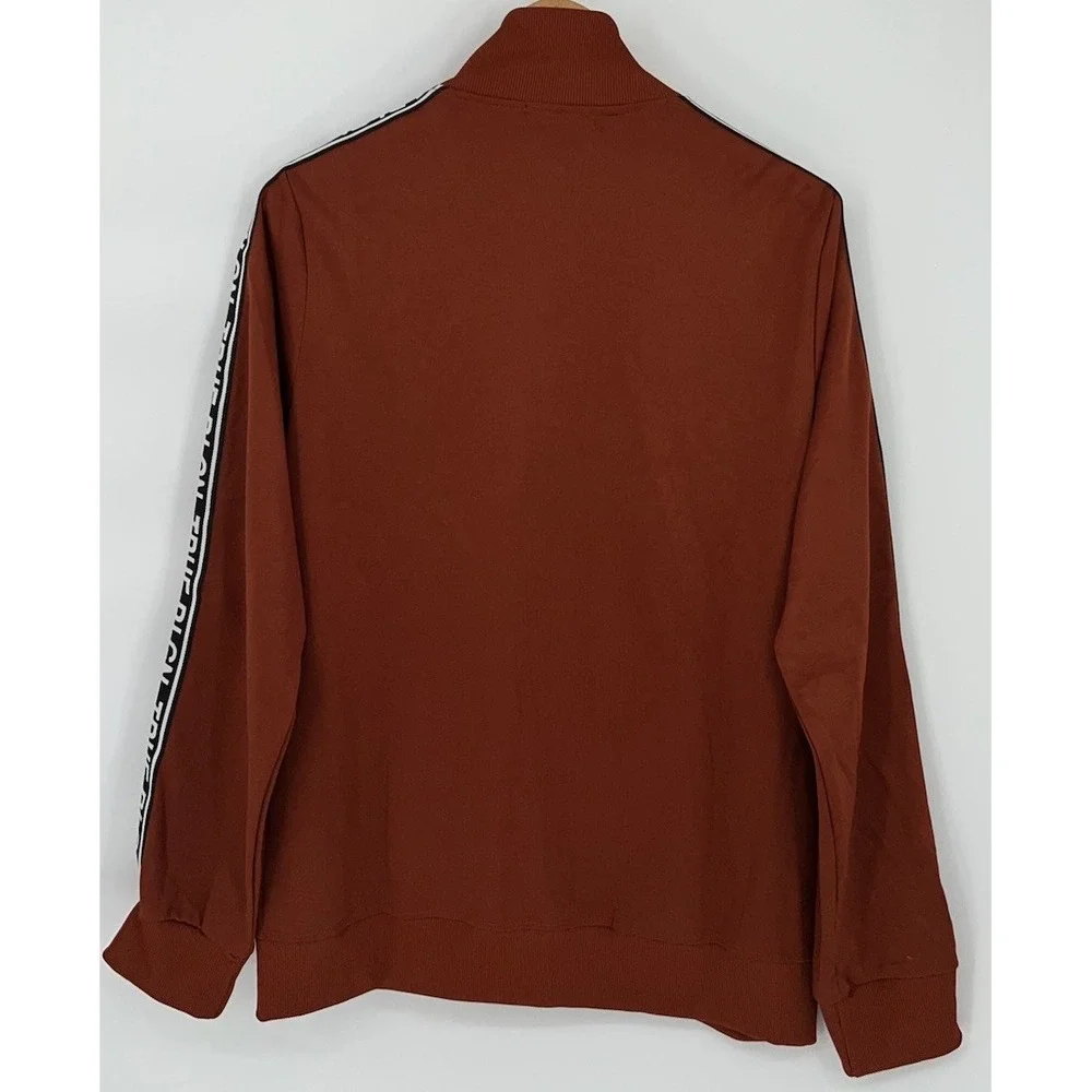 True Religion Men's Logo Tape Track Jacket Orange Burnt Full Zip Small (21-b69)